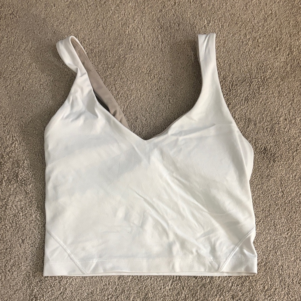 size 4 lululemon align tank (white)   
a/b cup